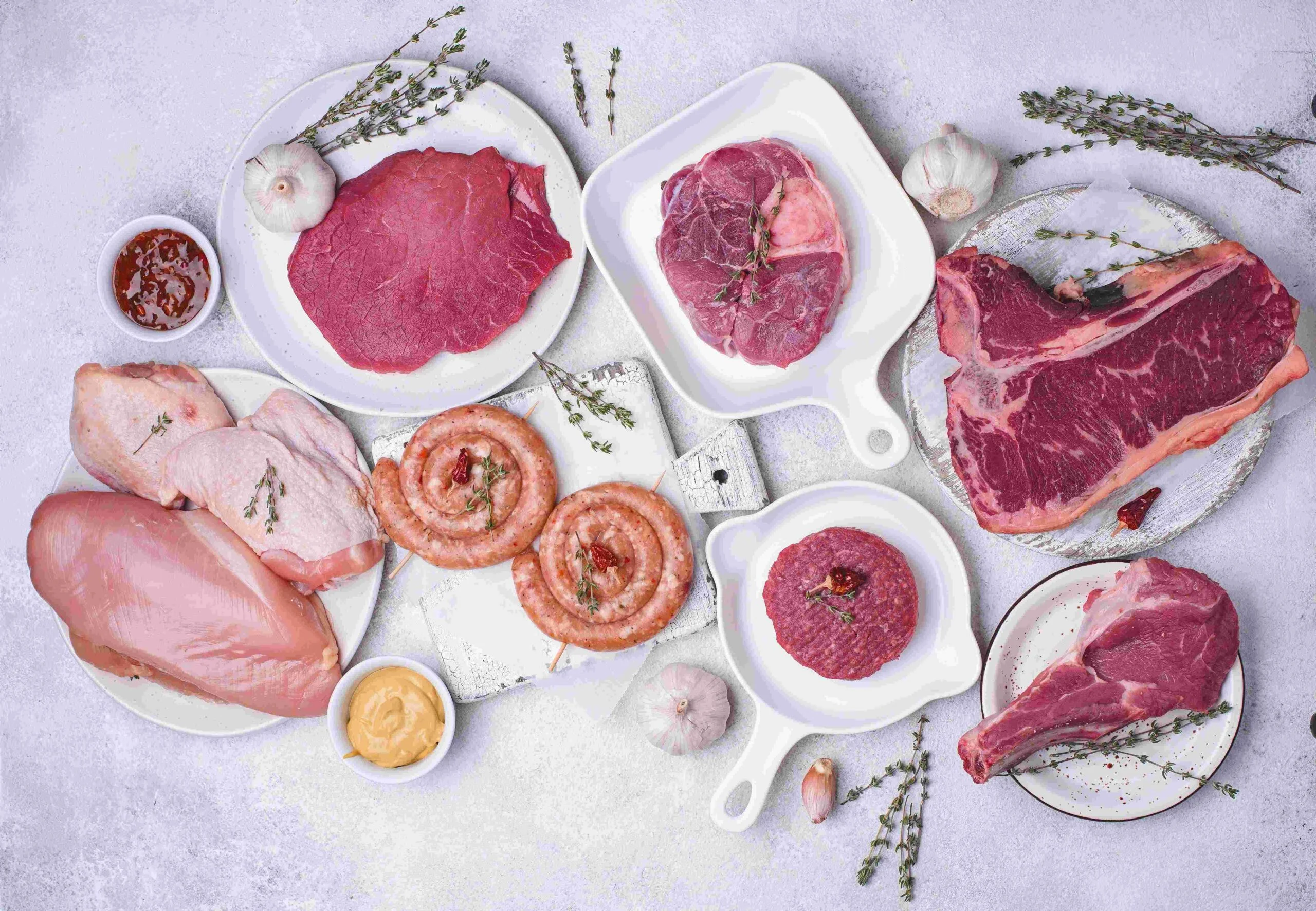 different meats served raw