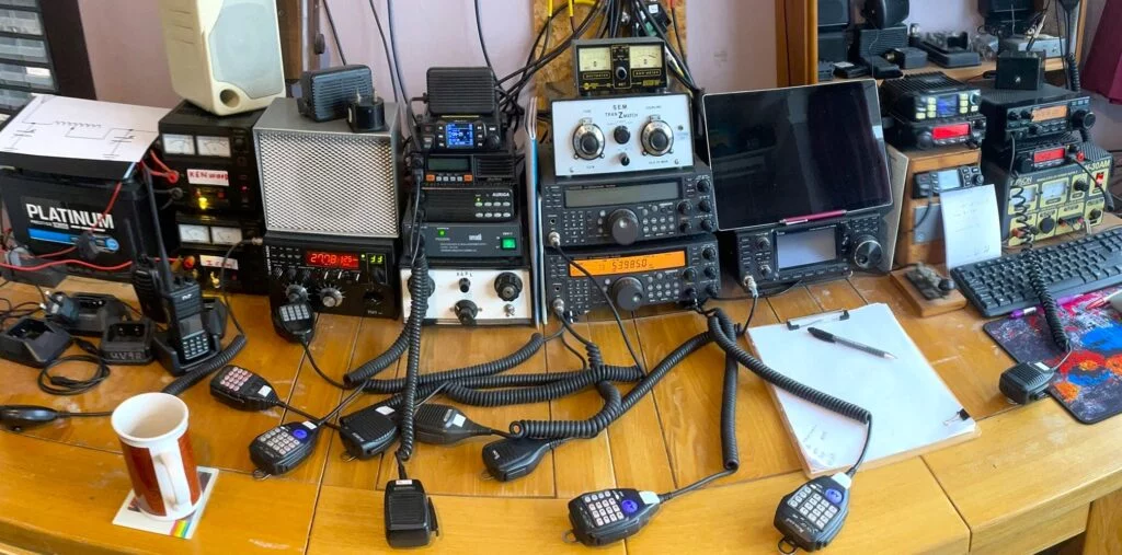 A typical HAM radio station