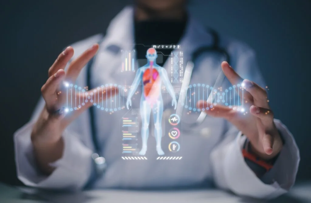 graphics of human genetics R&D by AI 