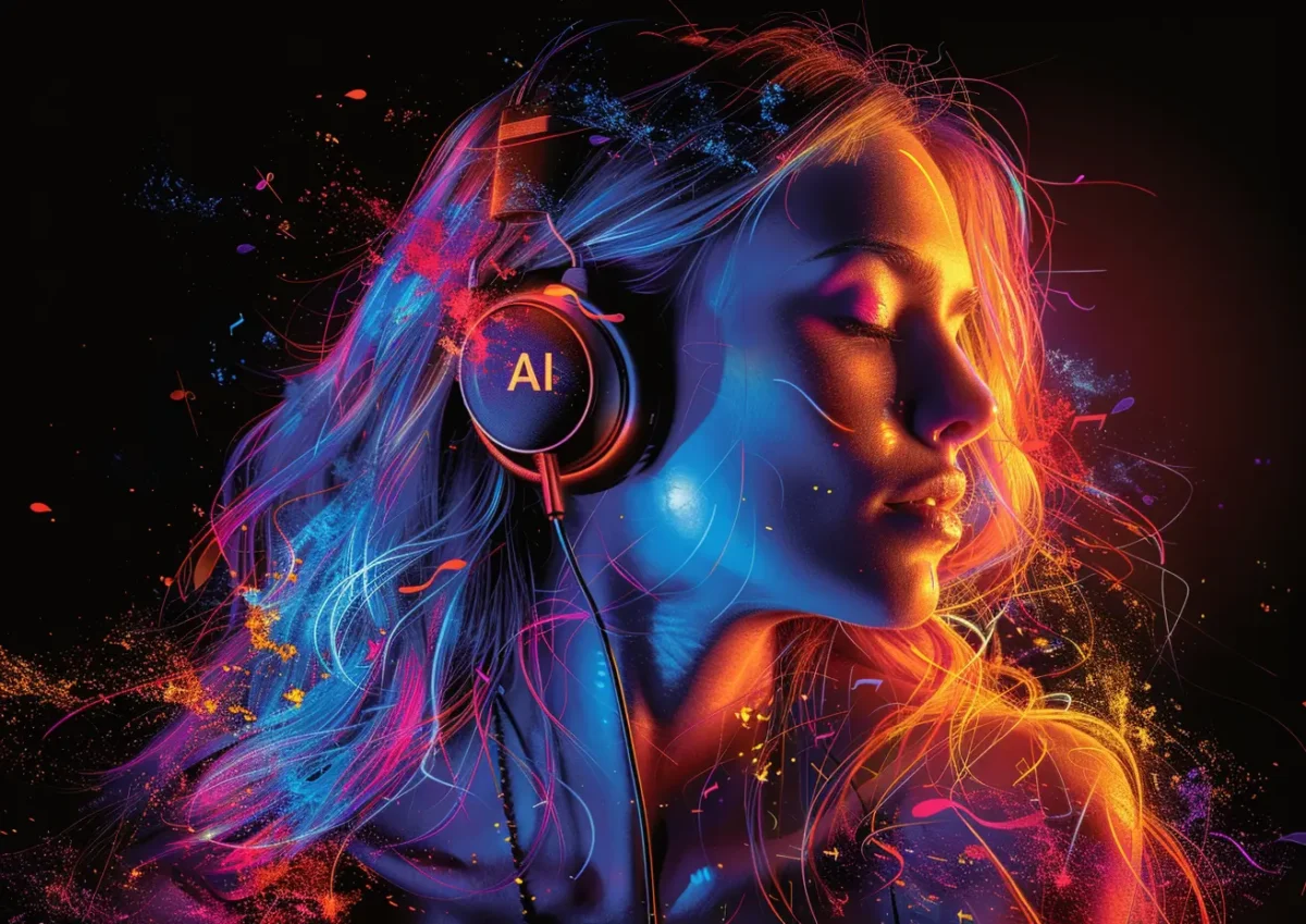 Girl listening Ai music: SUNO AI: The powerful impact on Artificial Music Generation